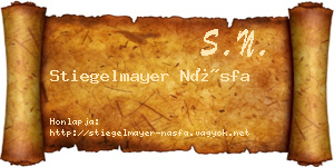 Stiegelmayer Násfa névjegykártya